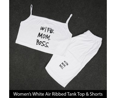 Women's White Air Ribbed Tank Top & Shorts